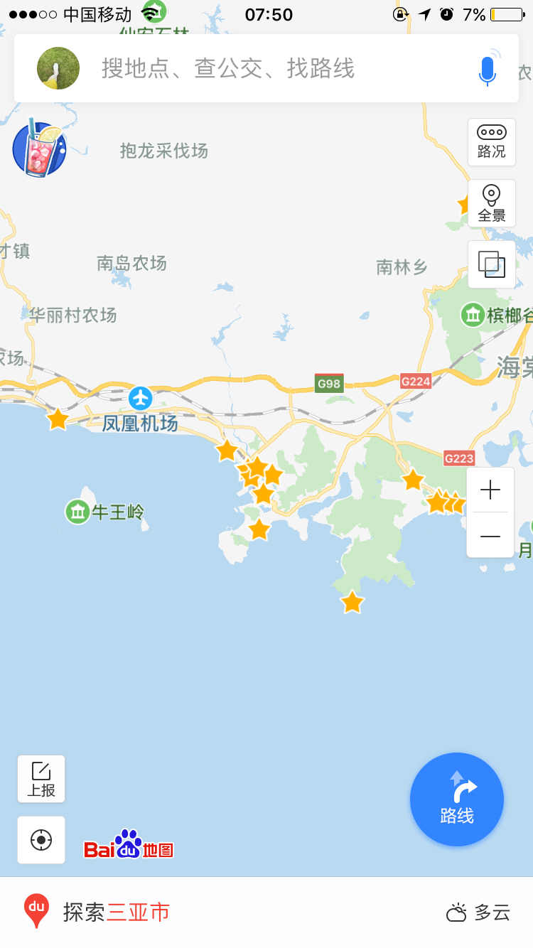 三亚旅游景点分布的地图