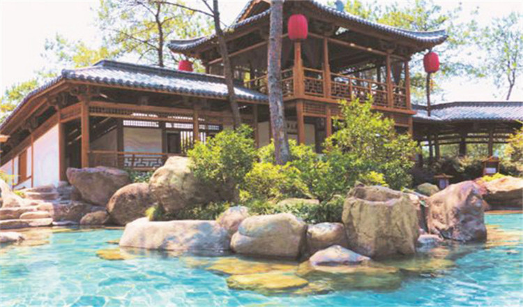 私汤专享 2天1晚浙江金华武义唐风温泉度假村  自助早餐和正餐1份