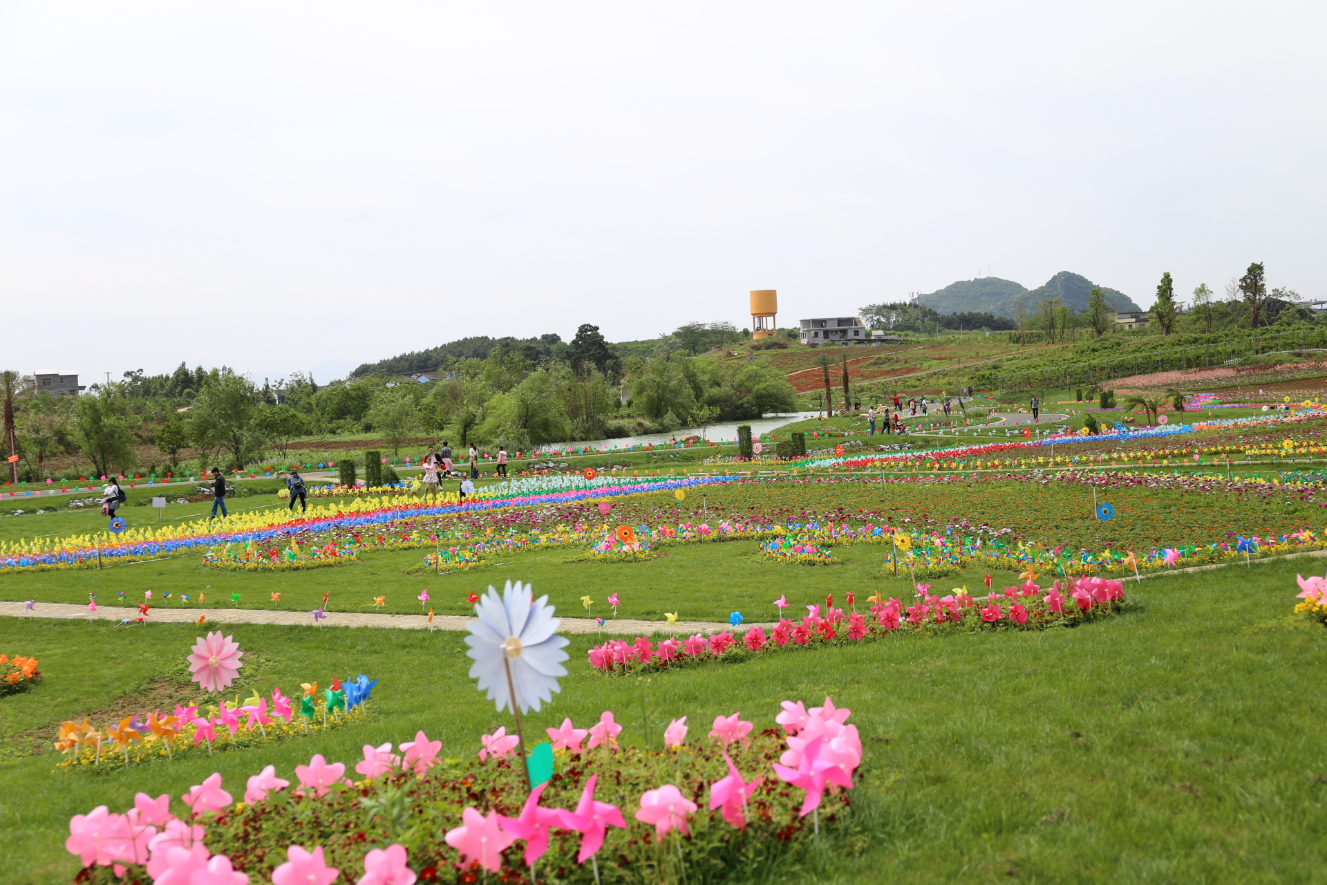 观富川神仙湖花海风车节