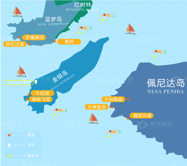 巴厘岛跳岛一日游(蓝梦岛/佩尼达岛/金银岛~畅游3岛~无边泳池 敞篷车