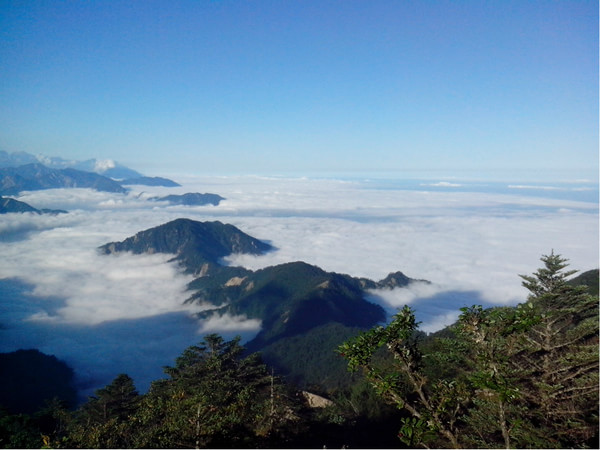 结伴汶川盘龙山登山露营